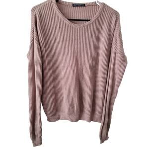 Brandy Melville Sweater Dusty Pink Pull Over Cable Knit One Size Medium Italy
